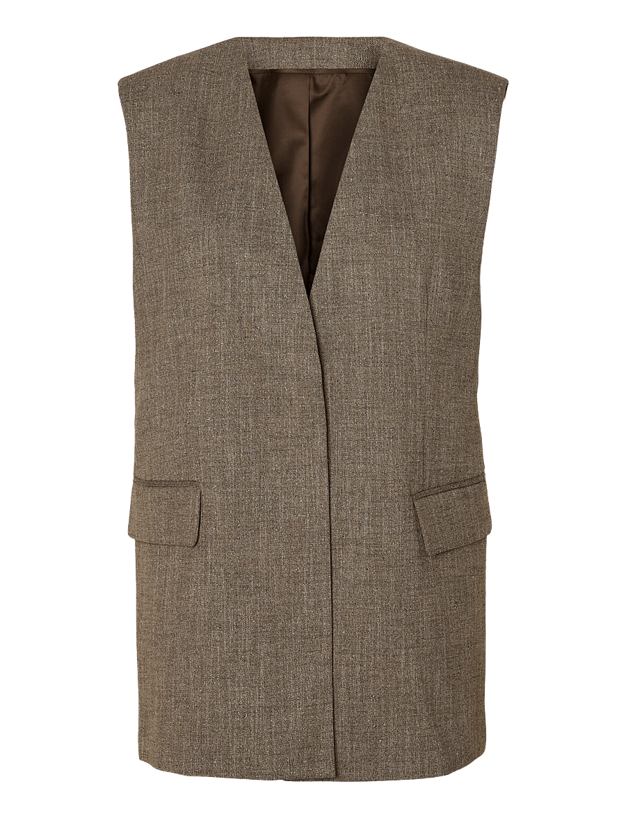 Selected - SLWRELAXED EZMA VEST - veste - chocolate chip - 1