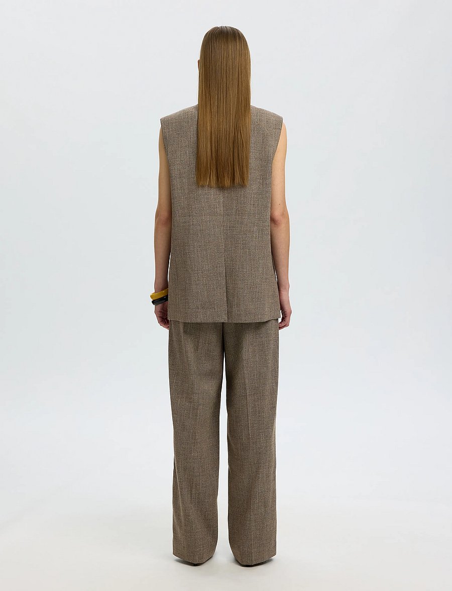 Selected - SLWRELAXED EZMA VEST - veste - chocolate chip - 2