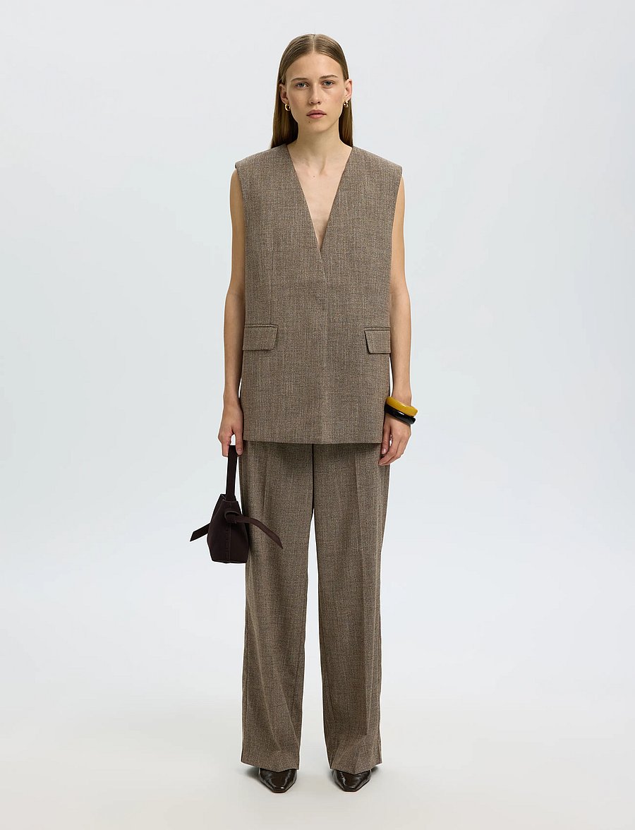 Selected - SLWRELAXED EZMA VEST - veste - chocolate chip - 3