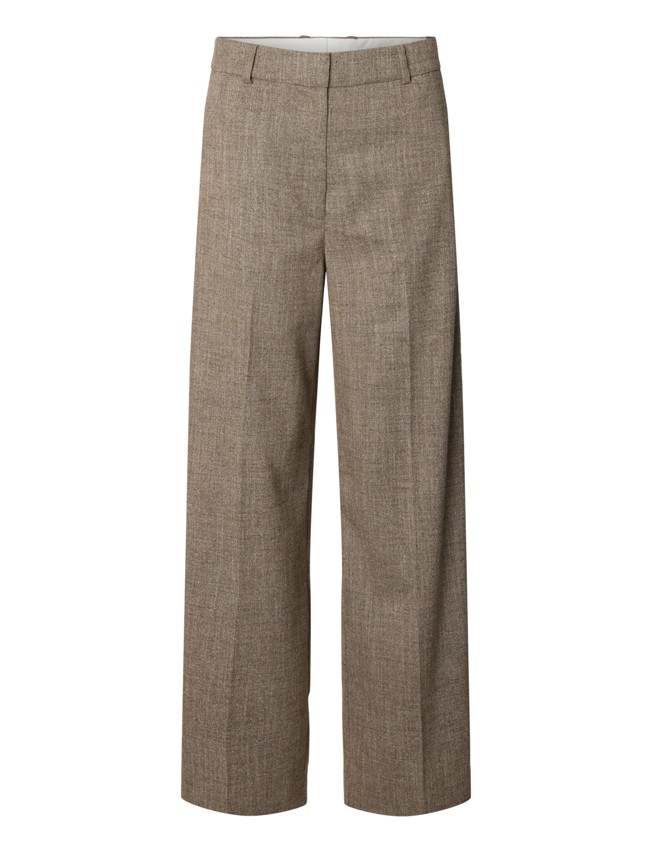 Selected - SLWWIDE EZMA MW PANT - anzugshosen - chocolate chip - 1