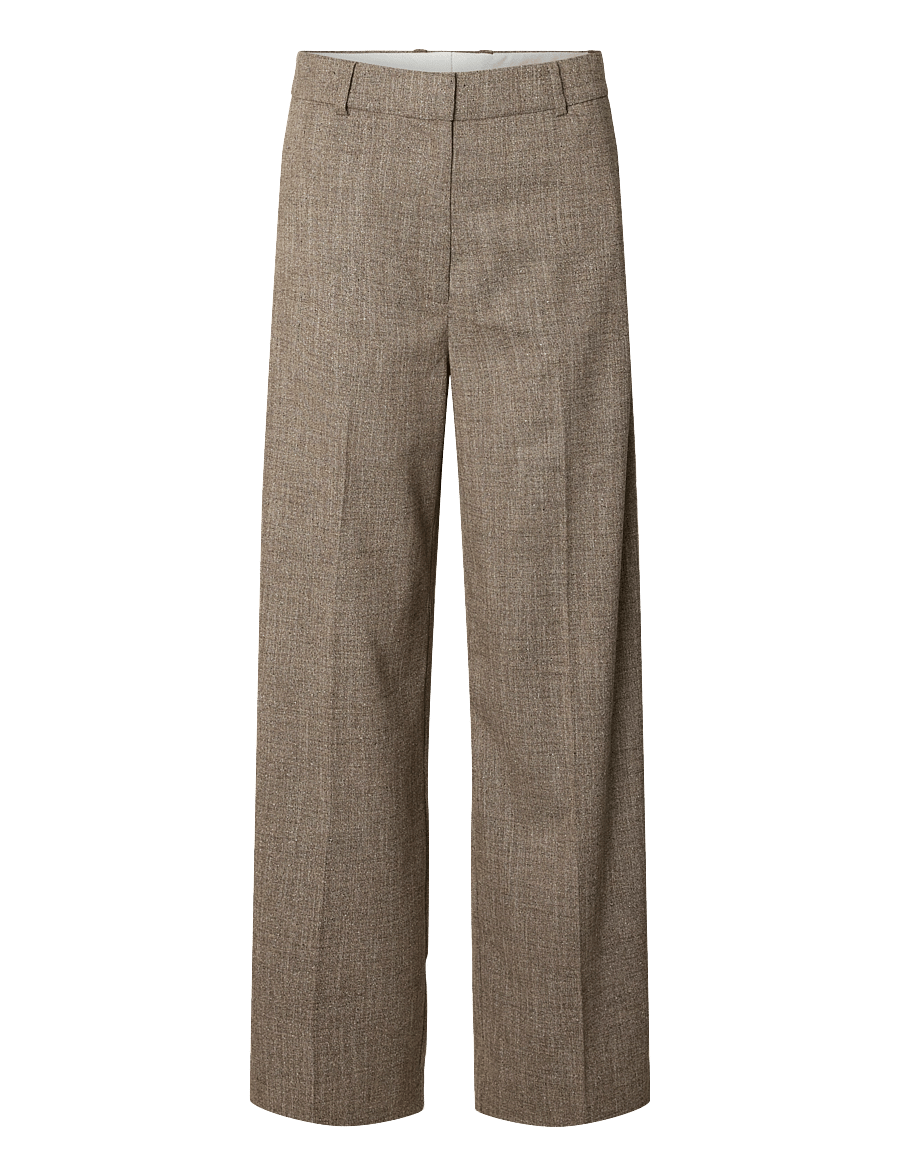 Selected - SLWWIDE EZMA MW PANT - anzugshosen - chocolate chip - 1