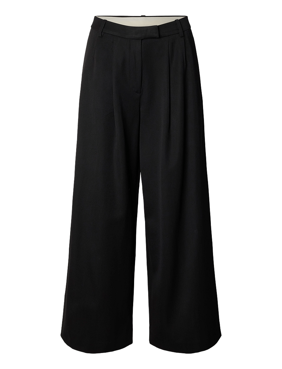 Selected - SLWEXTRA WIDE HW THILDE PANT - black - 1