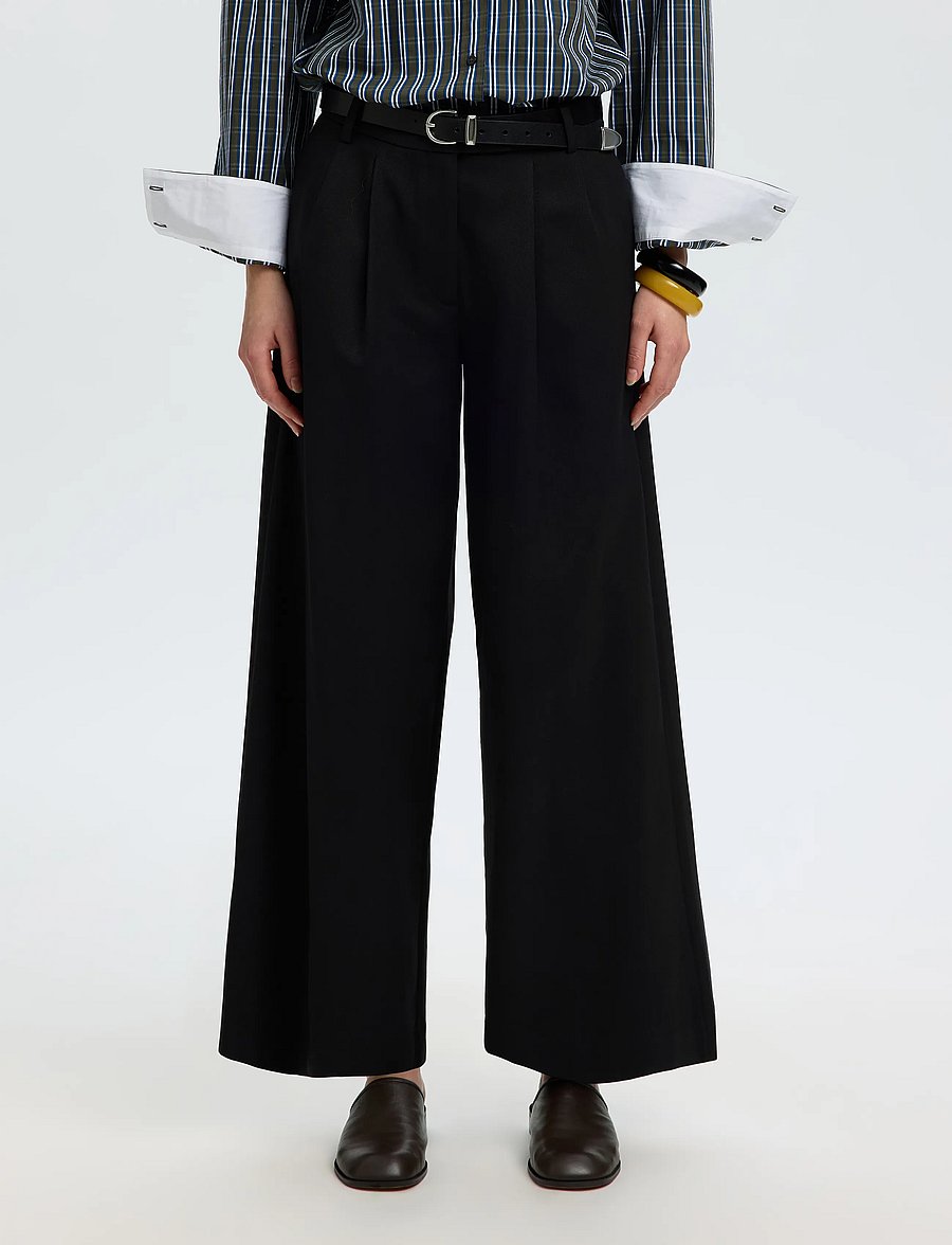 Selected - SLWEXTRA WIDE HW THILDE PANT - black - 0