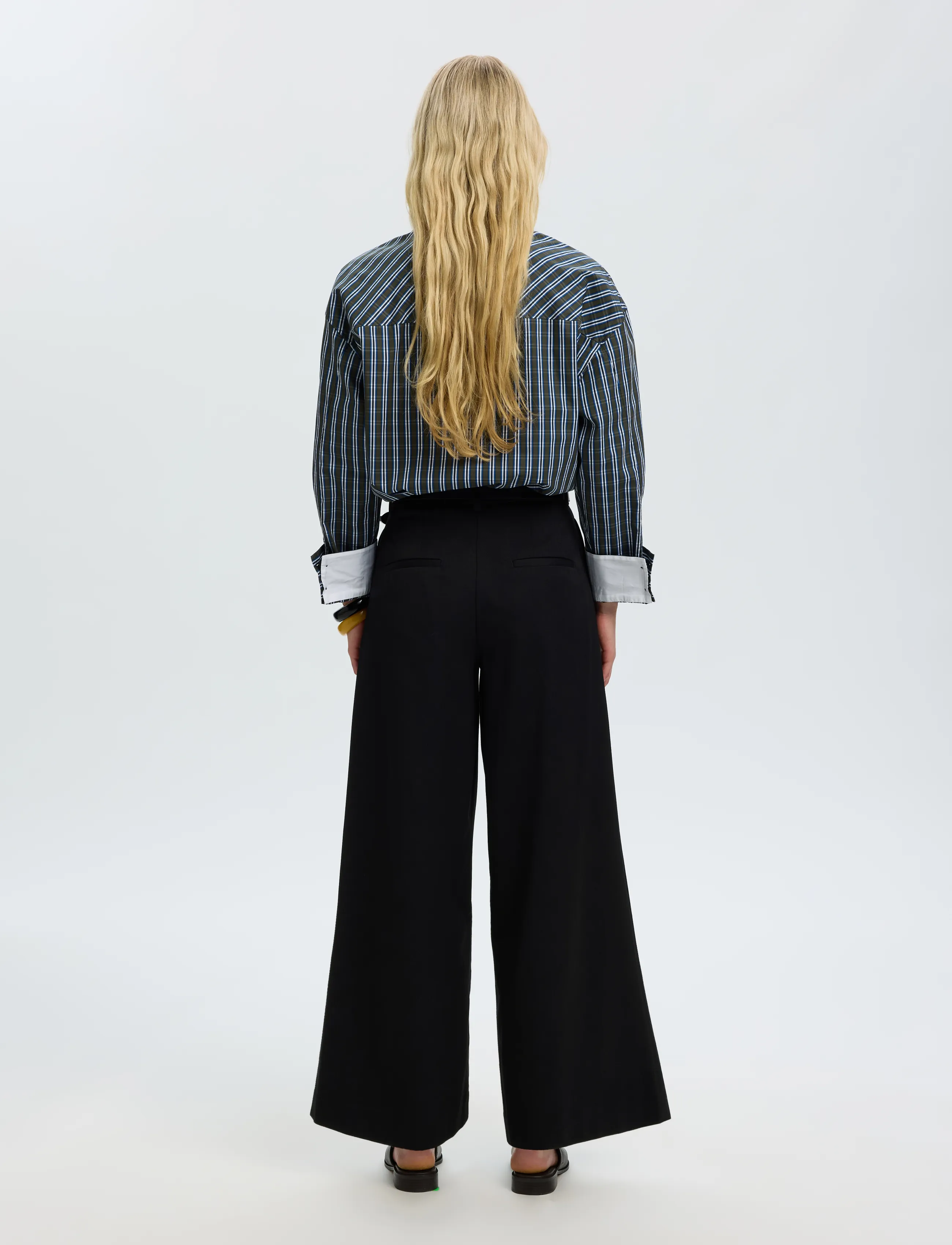 Selected - SLWEXTRA WIDE HW THILDE PANT - black - 2