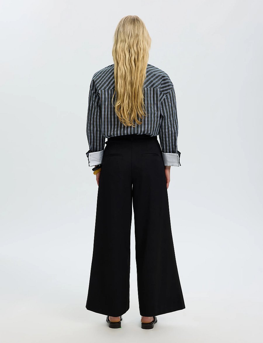 Selected - SLWEXTRA WIDE HW THILDE PANT - black - 2