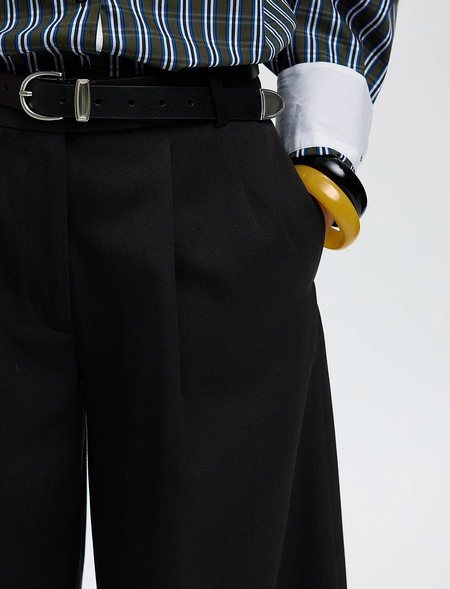 Selected - SLWEXTRA WIDE HW THILDE PANT - black - 4