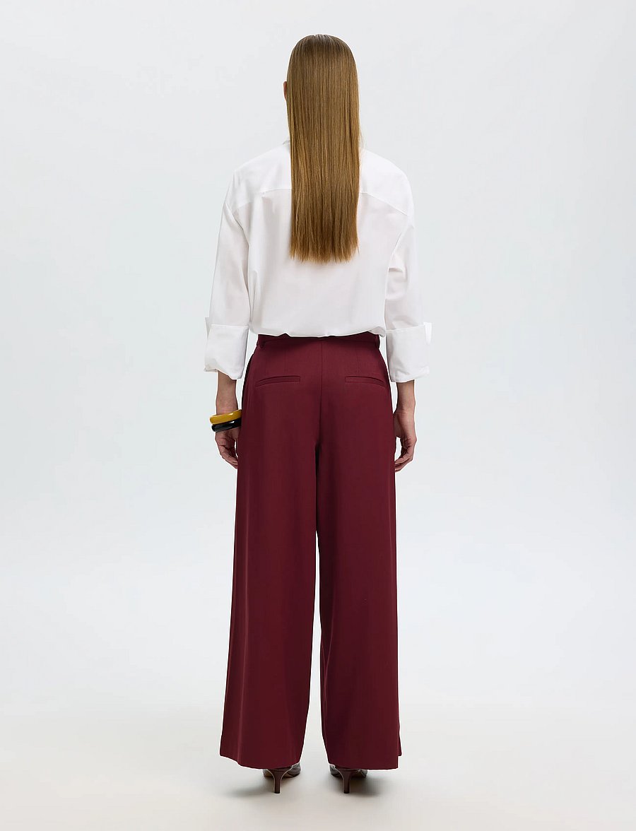 Selected - SLWEXTRA WIDE HW THILDE PANT - tawny port - 2