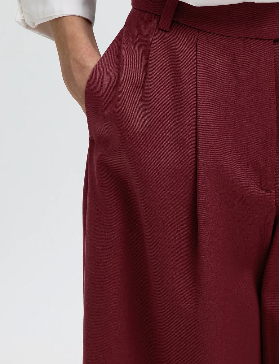 Selected - SLWEXTRA WIDE HW THILDE PANT - tawny port - 4