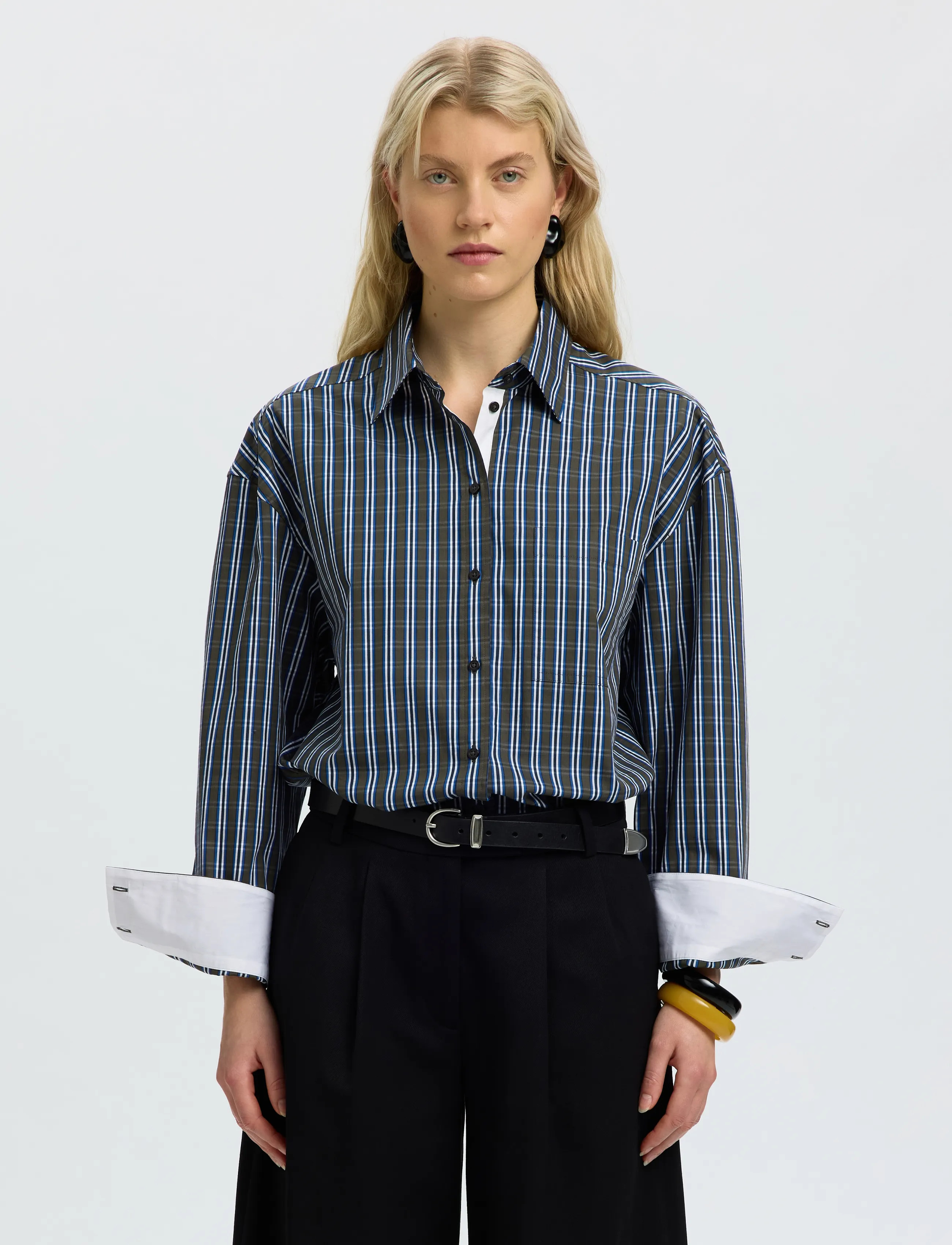 Selected - SLWEDEN OVERSIZED LS POCKET SHIRT - peat - 0