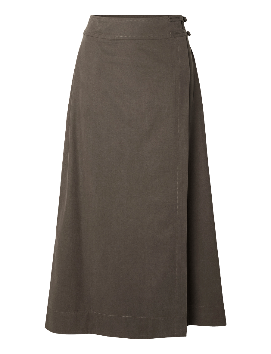 Selected - SLWTALIA HW ANKLE WRAP SKIRT DOMESTIC - wickelröcke - turkish coffee - 1