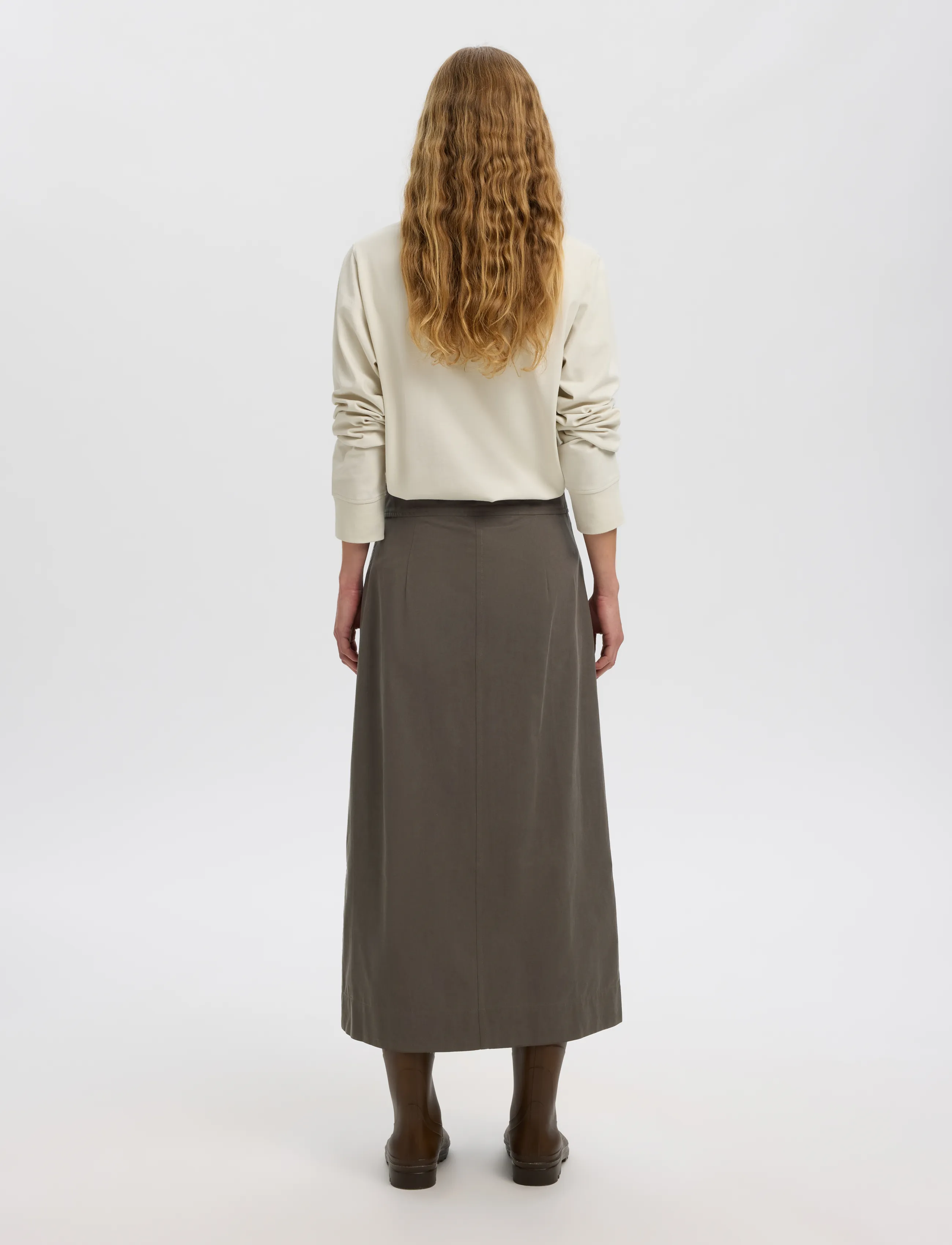 Selected - SLWTALIA HW ANKLE WRAP SKIRT DOMESTIC - turkish coffee - 2
