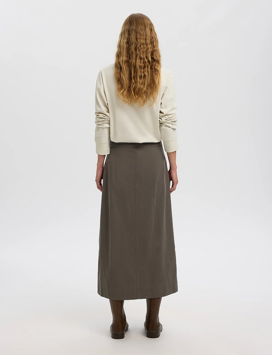 Selected - SLWTALIA HW ANKLE WRAP SKIRT DOMESTIC - wickelröcke - turkish coffee - 2