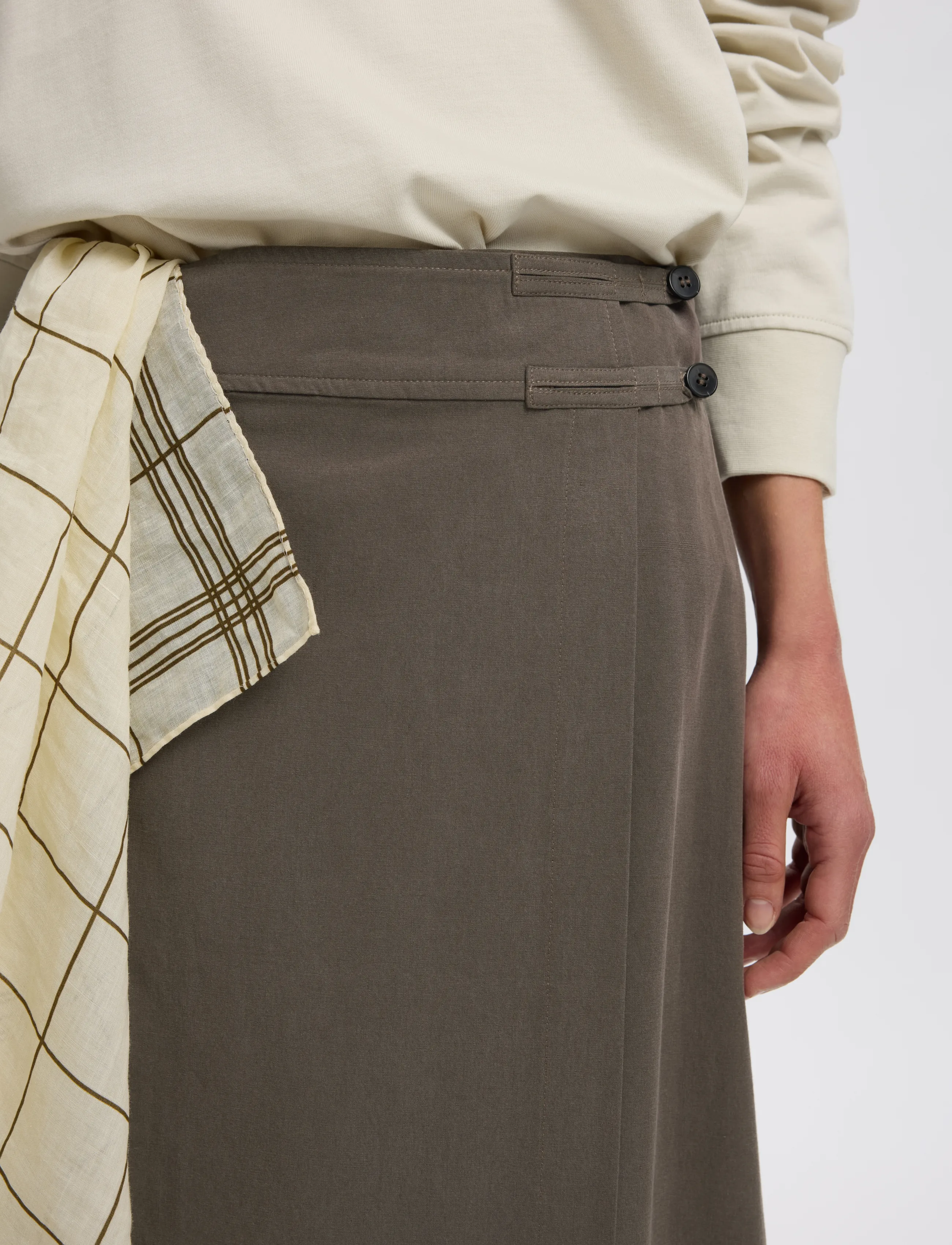 Selected - SLWTALIA HW ANKLE WRAP SKIRT DOMESTIC - turkish coffee - 4