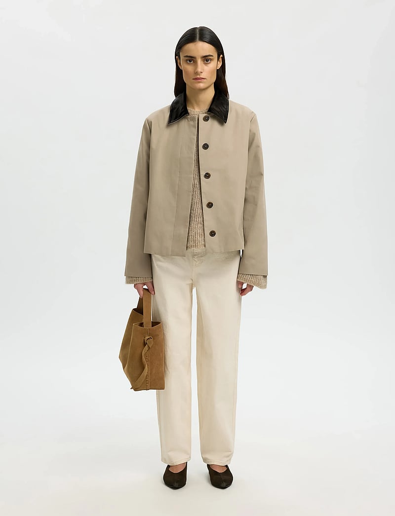 Selected - SLFDALIA JACKET - forårsjakker - greige - 4