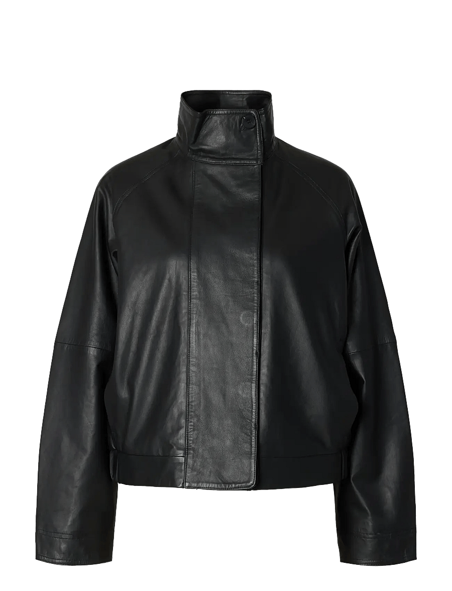 Selected - SLWZENIA LEATHER JACKET - black - 1