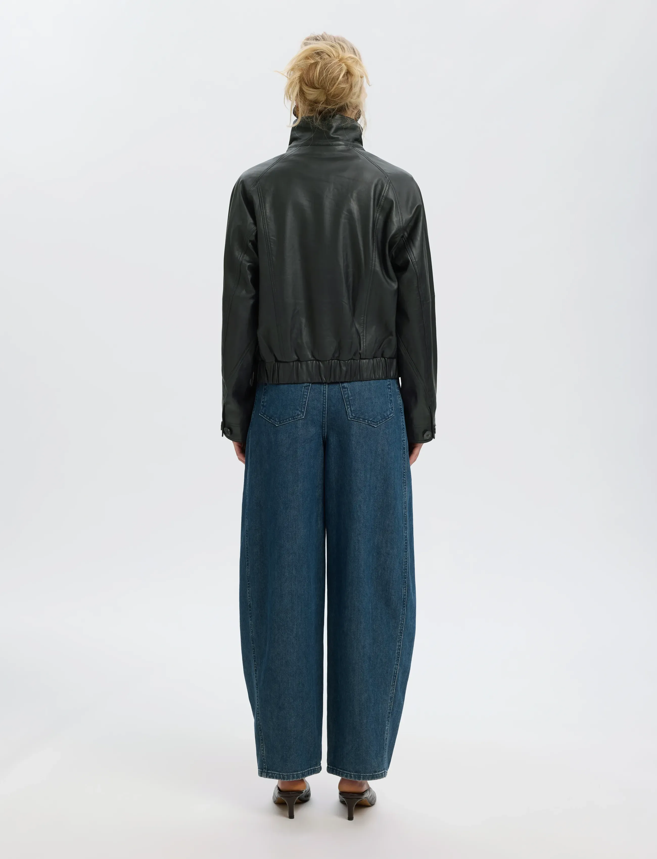 Selected - SLWZENIA LEATHER JACKET - black - 2