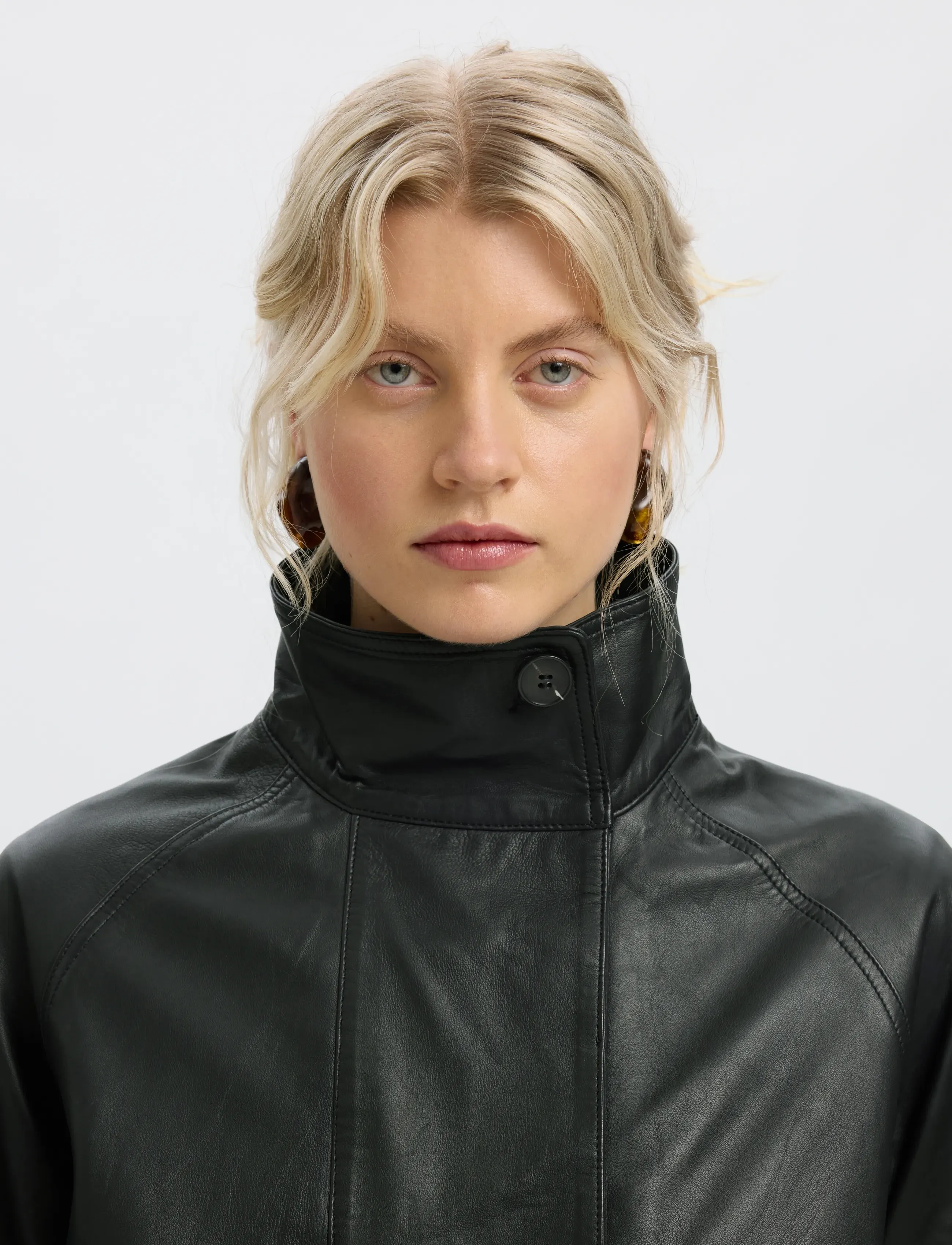 Selected - SLWZENIA LEATHER JACKET - black - 4