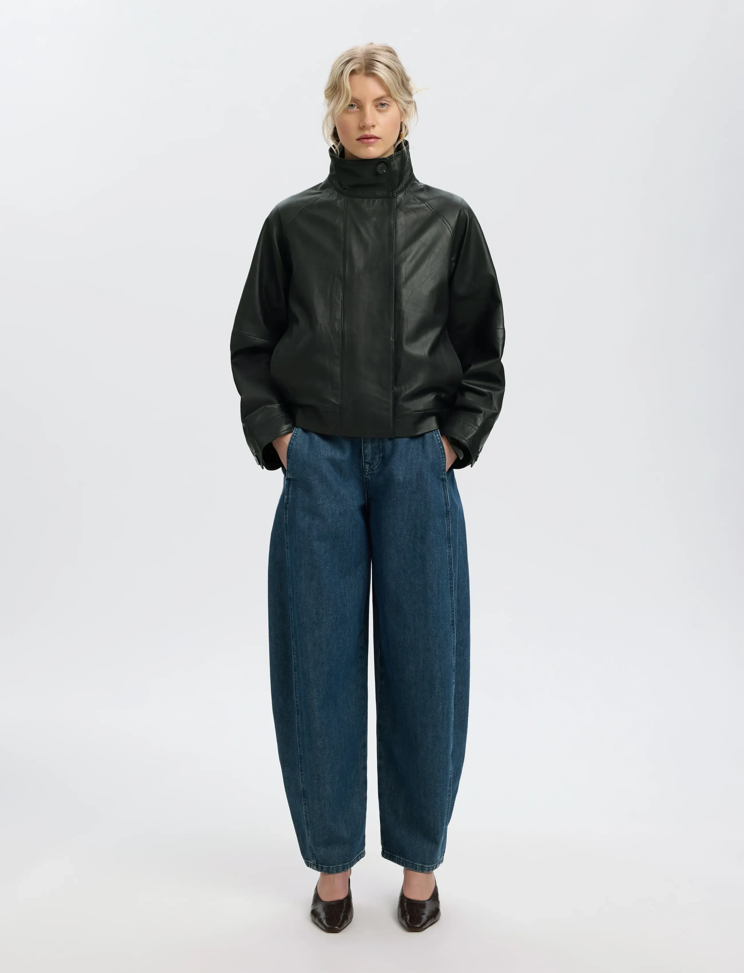 Selected - SLWZENIA LEATHER JACKET - black - 5
