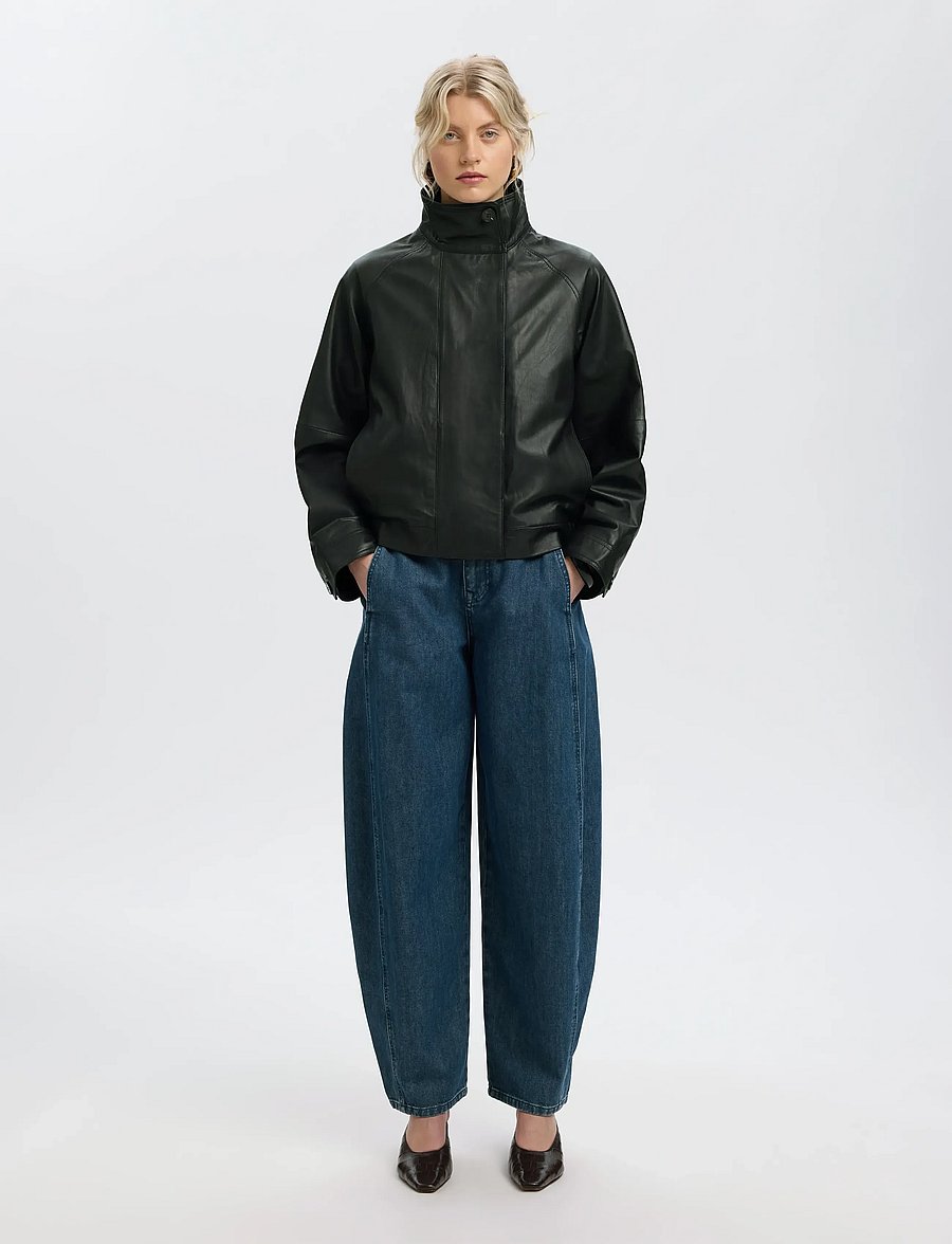 Selected - SLWZENIA LEATHER JACKET - black - 5