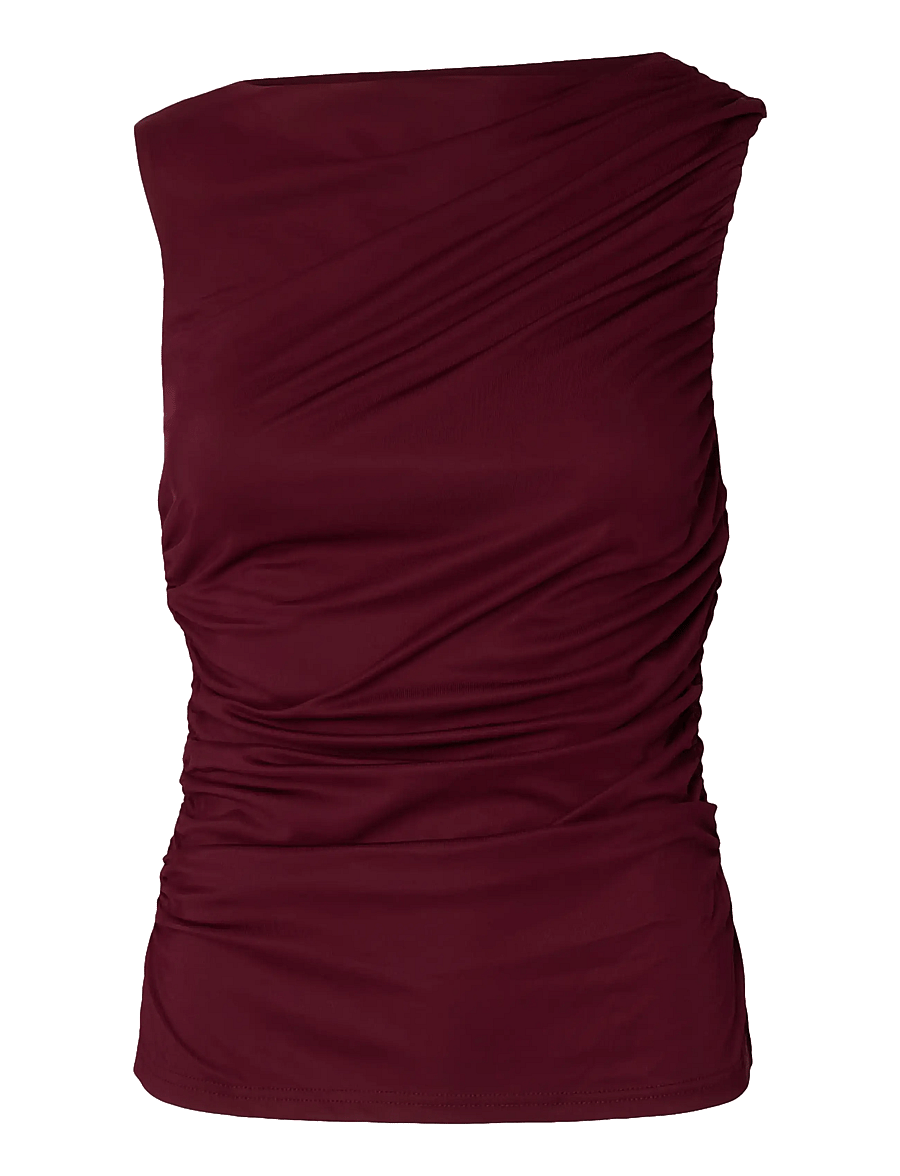 Selected - SLWMIRA FITTED SL TOP - Ärmellose tops - tawny port - 1