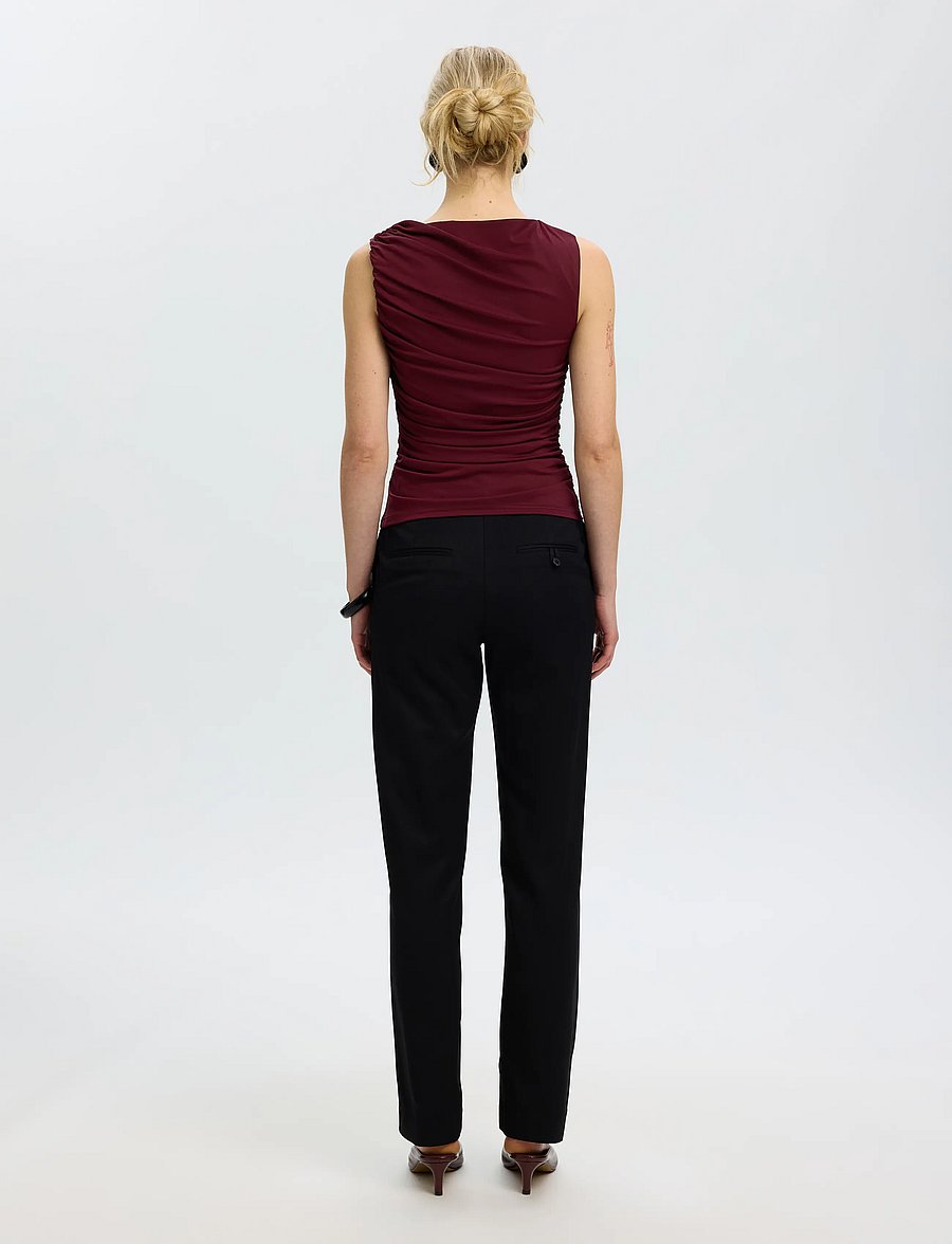 Selected - SLWMIRA FITTED SL TOP - Ärmellose tops - tawny port - 2