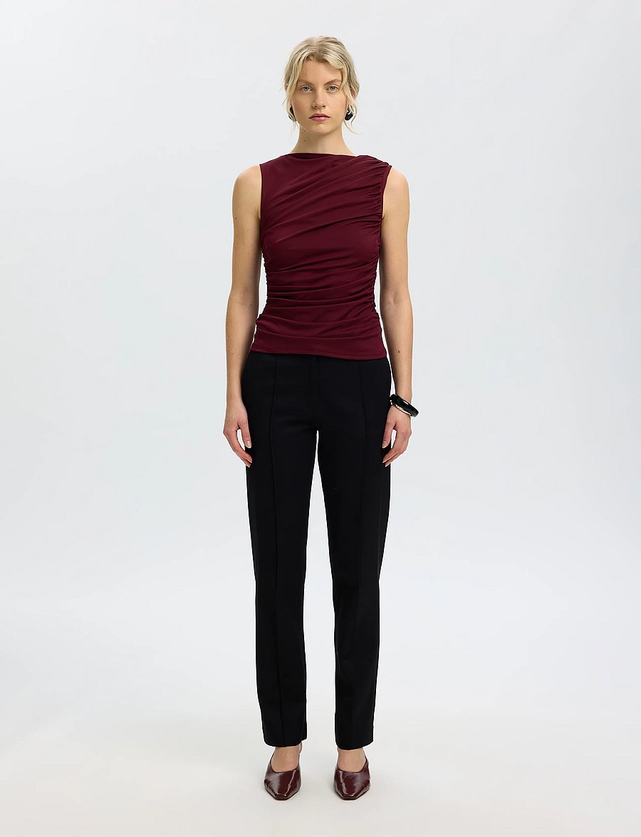 Selected - SLWMIRA FITTED SL TOP - Ärmellose tops - tawny port - 3
