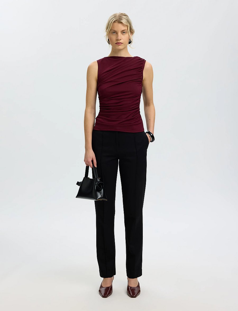 Selected - SLWMIRA FITTED SL TOP - Ärmellose tops - tawny port - 5