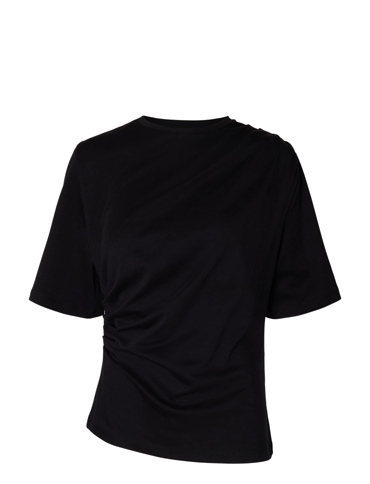 Selected SLWOLINE LIGHT TWIST TEE - Clothing - BLACK / black