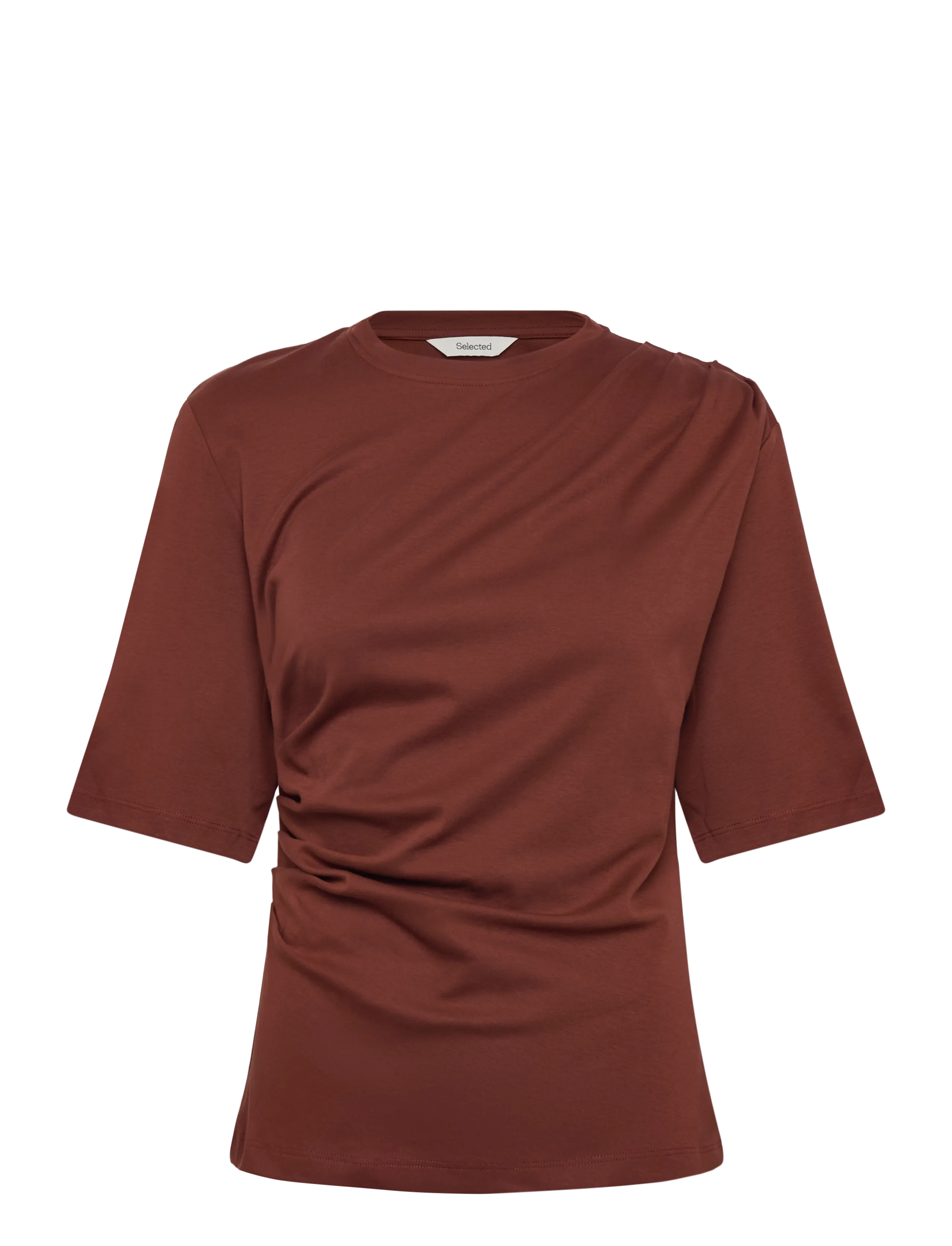 Selected Slwoline Light Twist Tee, Kvinder, Twist T-shirt, Bordeaux, Str: XS