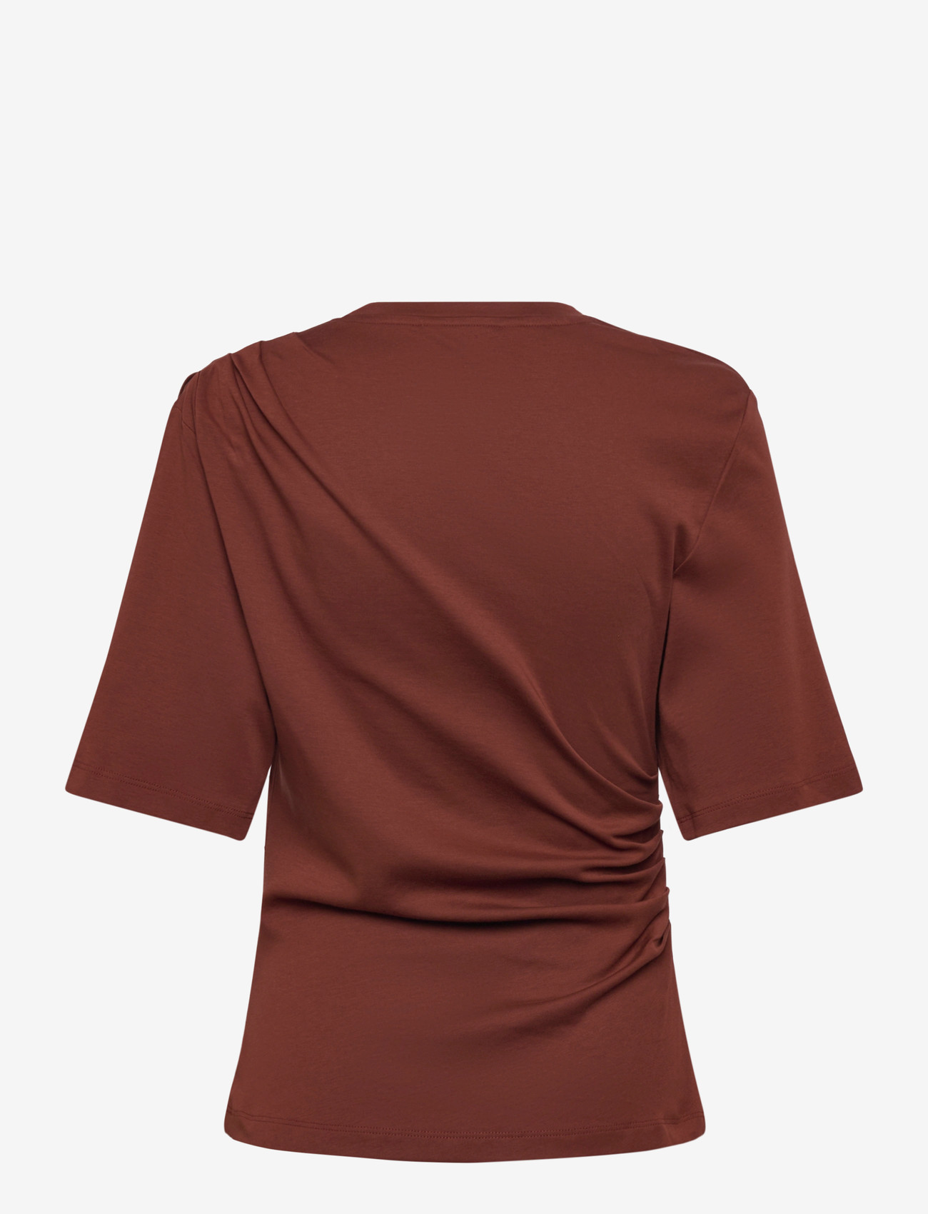 Selected - SLWOLINE LIGHT TWIST TEE - t-shirts - cherry mahogany - 1