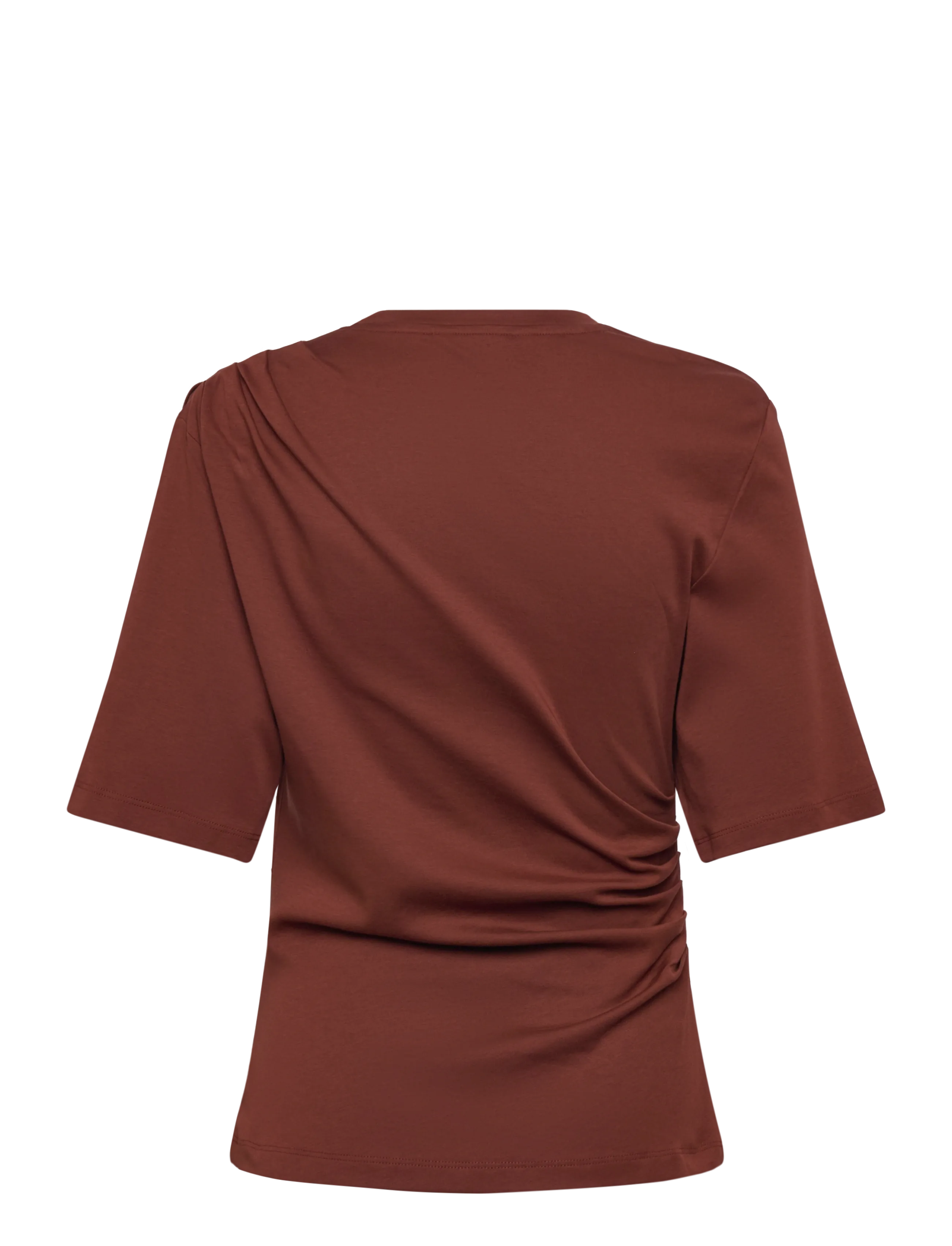 Selected - SLWOLINE LIGHT TWIST TEE - t-shirts - cherry mahogany - 1