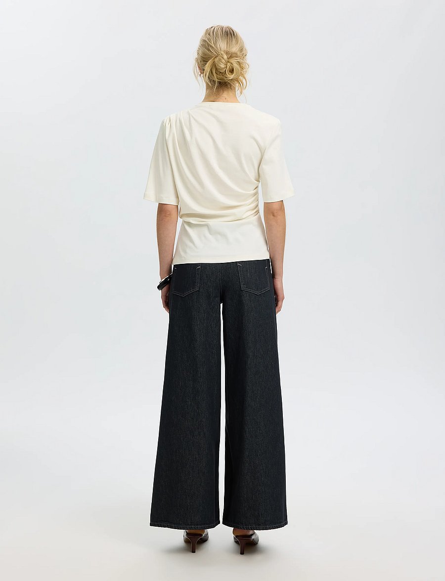 Selected - SLWOLINE LIGHT TWIST TEE - t-shirts - egret - 2