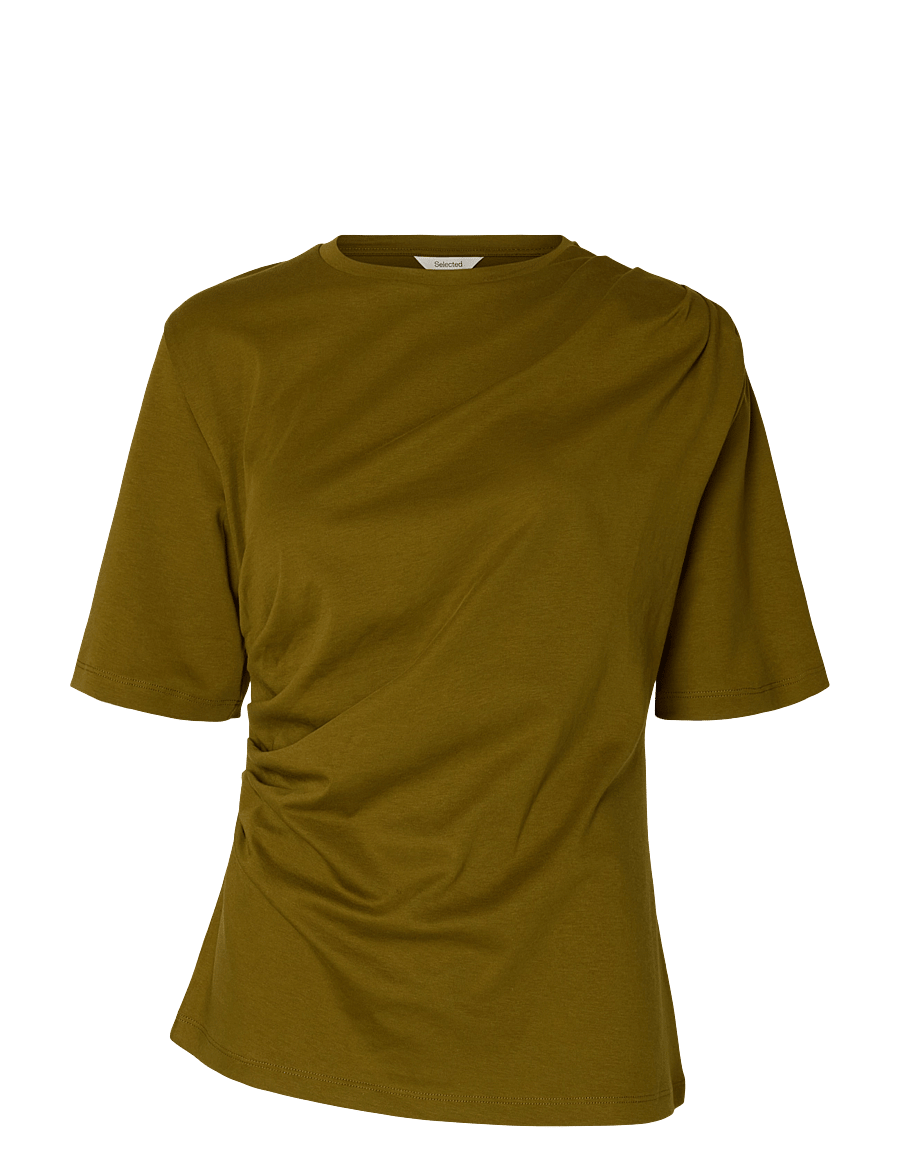 Selected - SLWOLINE LIGHT TWIST TEE - t-shirts - fir green - 1