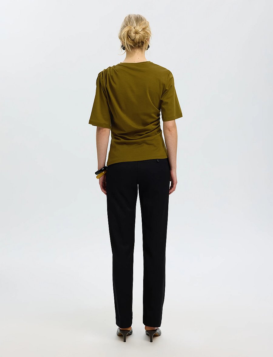 Selected - SLWOLINE LIGHT TWIST TEE - t-shirts - fir green - 2