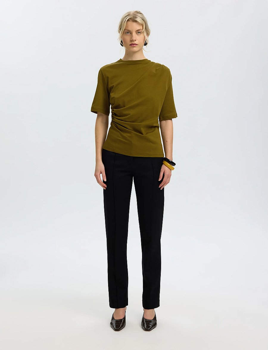 Selected - SLWOLINE LIGHT TWIST TEE - t-shirts - fir green - 3