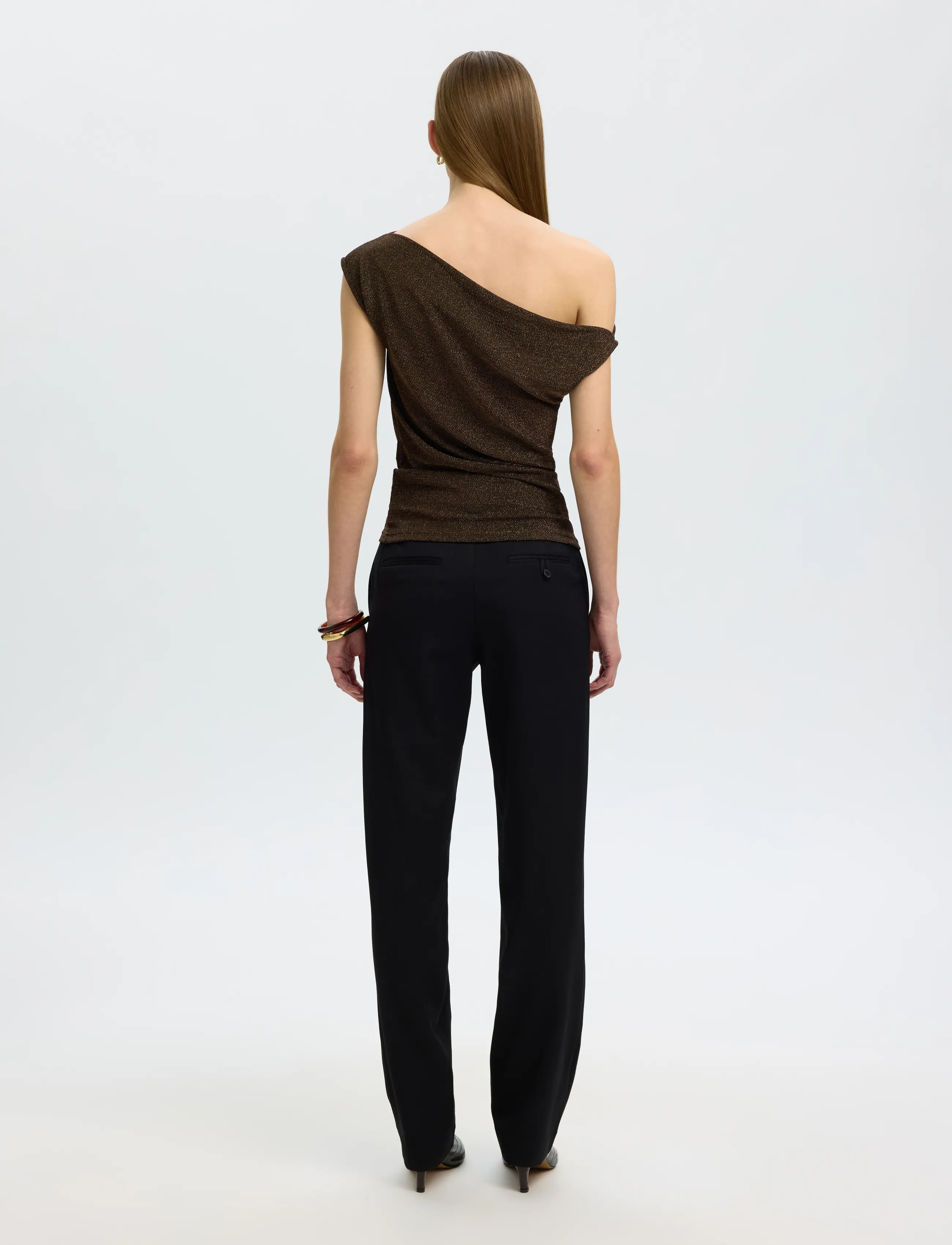 Selected - SLWNORI FITTED ASYMMETRIC TOP - crop tops - delicioso - 2