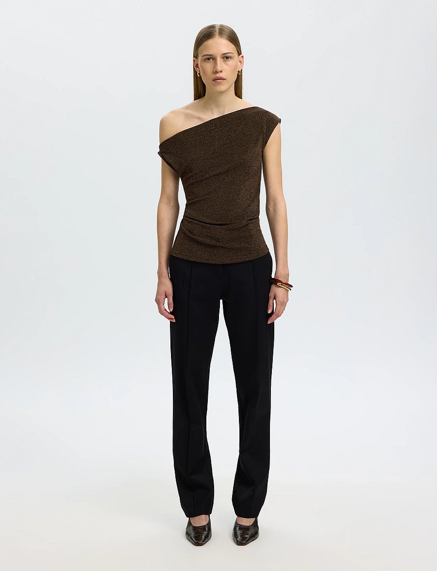 Selected - SLWNORI FITTED ASYMMETRIC TOP - crop tops - delicioso - 3