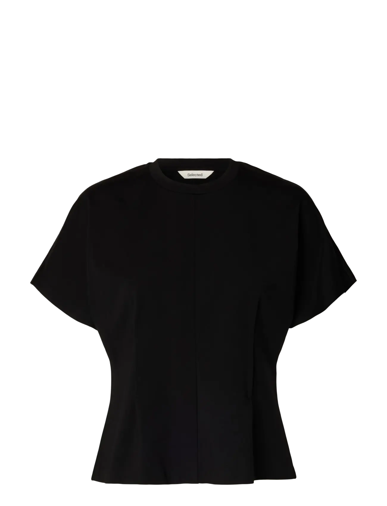 Selected SLWERA SS TOP NOOS - T-shirts - BLACK / black