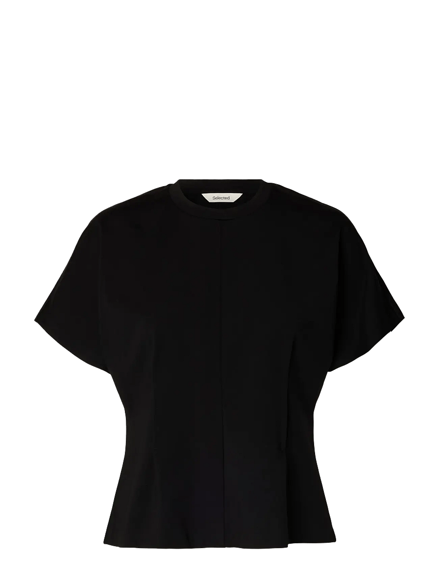 Selected - SLWERA SS TOP NOOS - t-shirts - black - 1