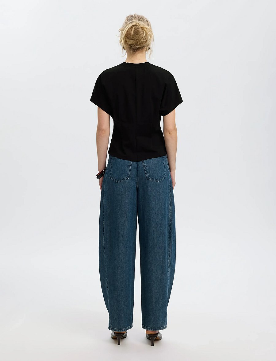 Selected - SLWERA SS TOP NOOS - t-shirts - black - 2
