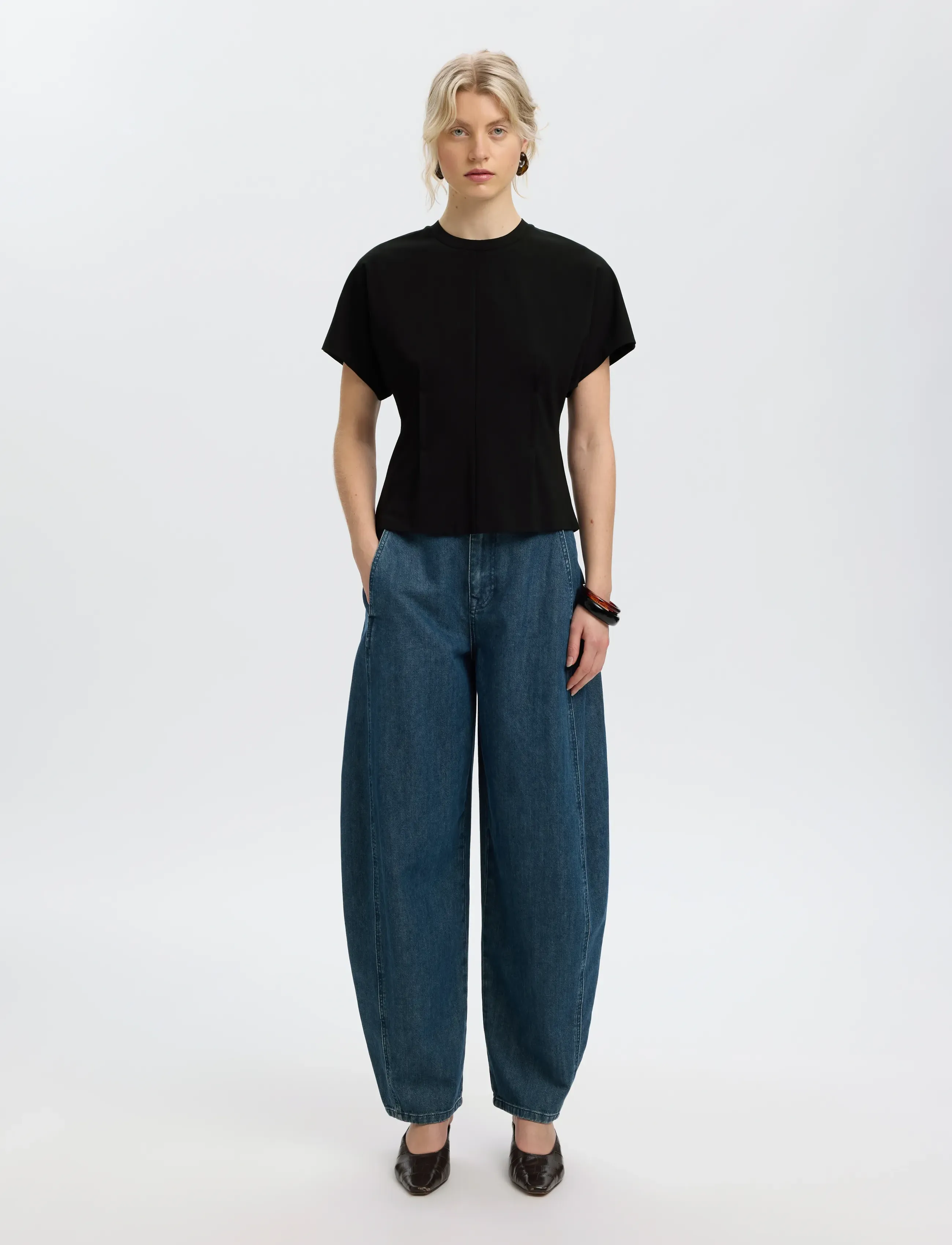 Selected - SLWERA SS TOP NOOS - t-shirts - black - 3
