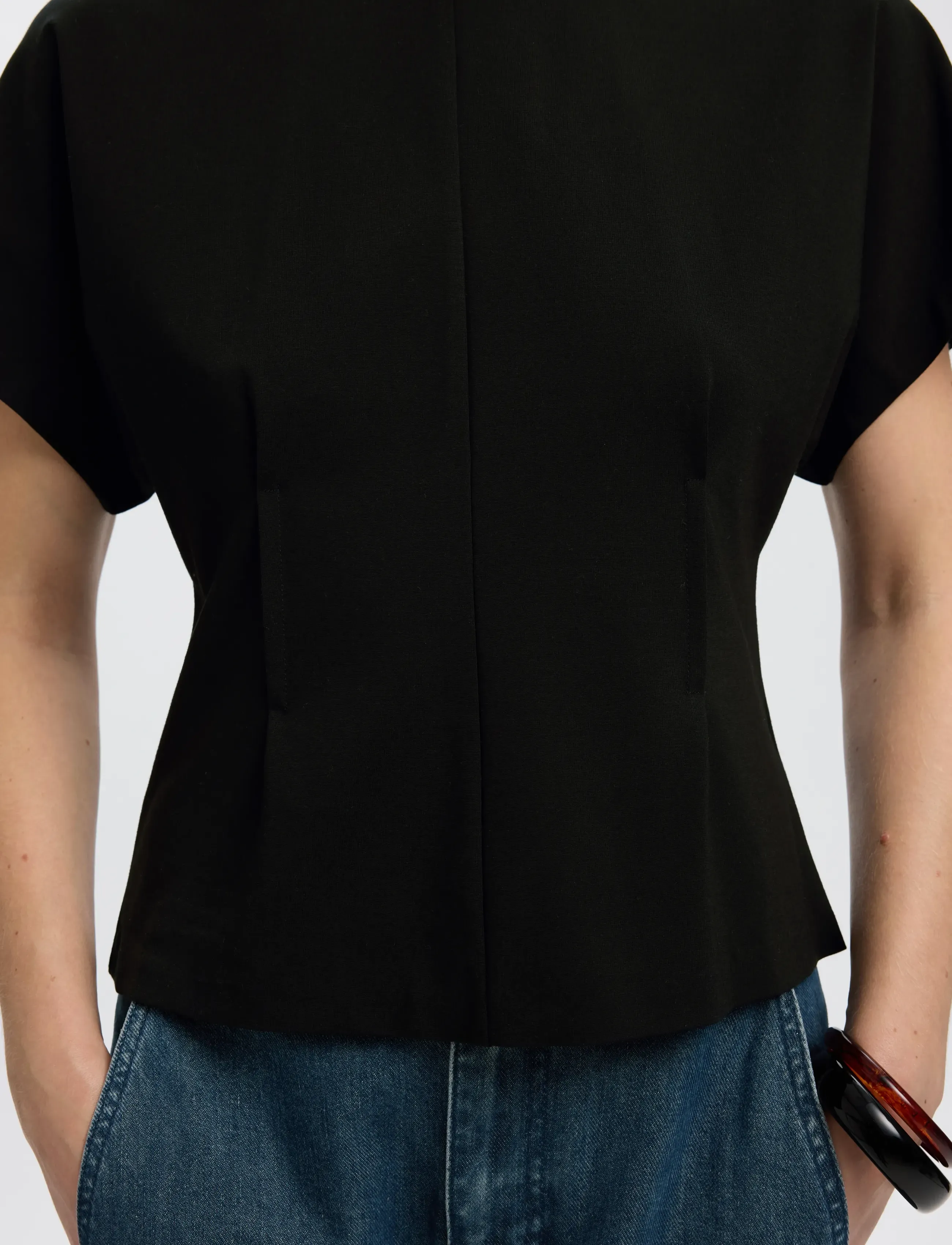 Selected - SLWERA SS TOP NOOS - t-shirts - black - 4