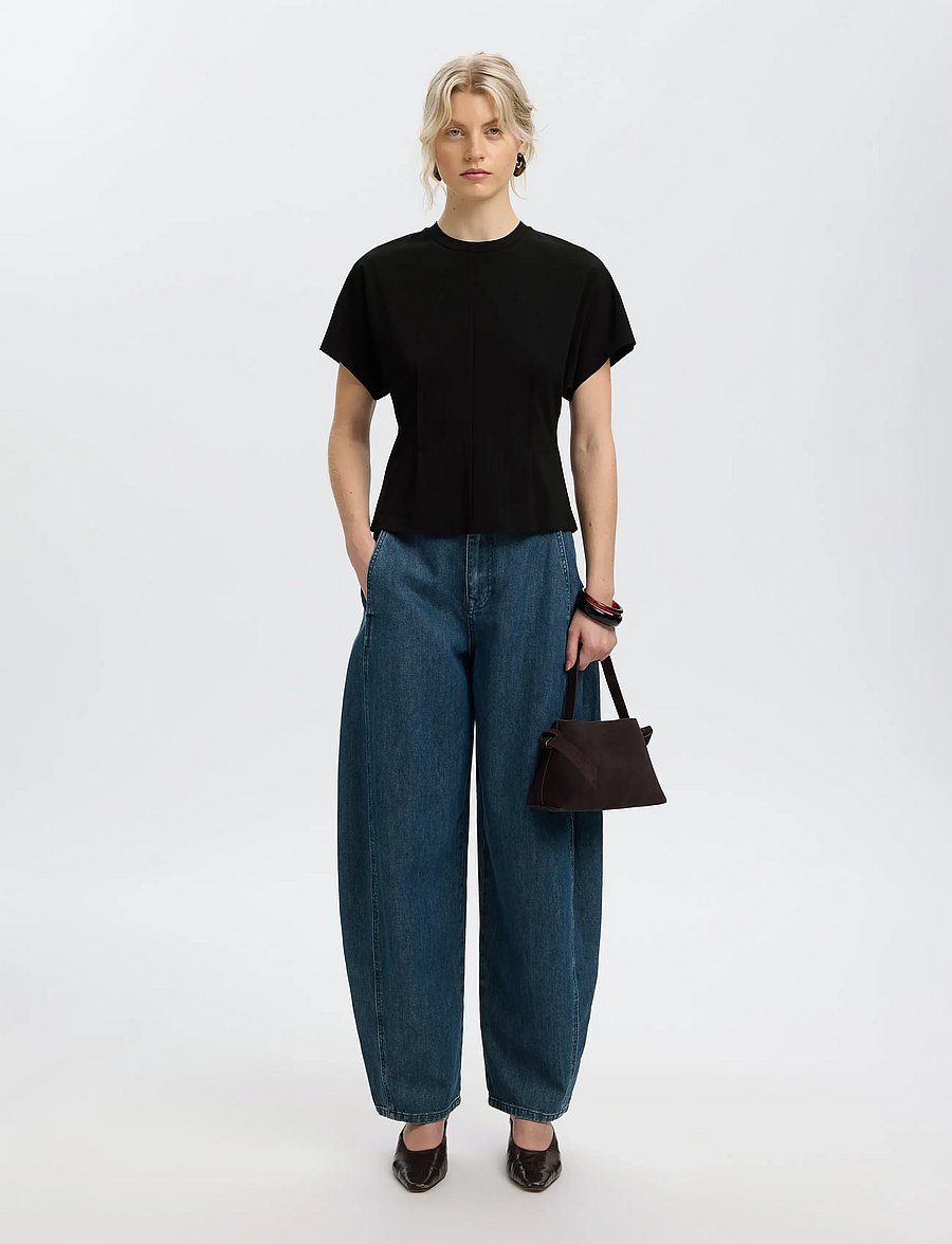 Selected - SLWERA SS TOP NOOS - t-shirts - black - 5