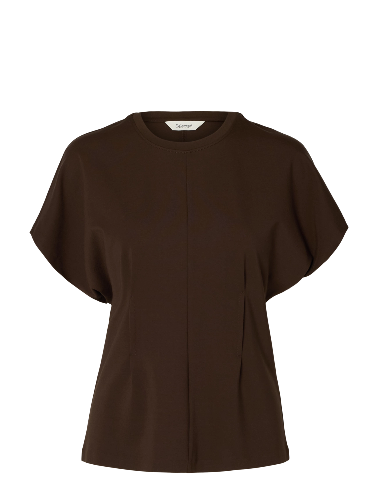 Selected SLWERA SS TOP NOOS - T-shirts - DELICIOSO / brown