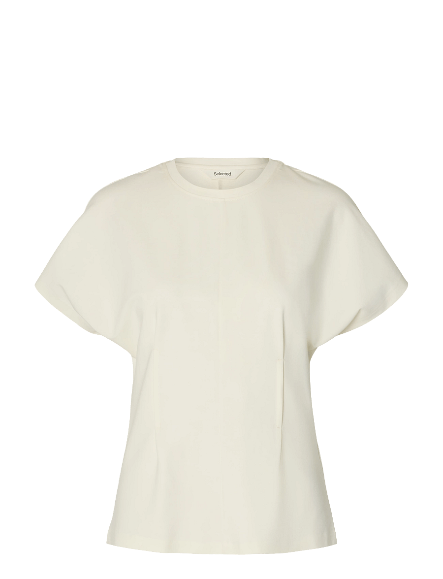 Selected - SLWERA SS TOP NOOS - t-shirts - egret - 1