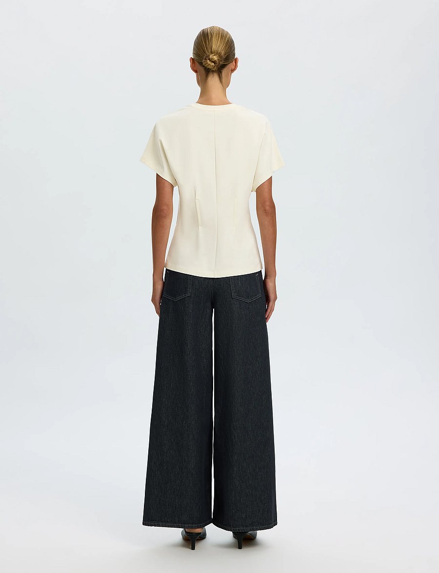 Selected - SLWERA SS TOP NOOS - t-shirts - egret - 2