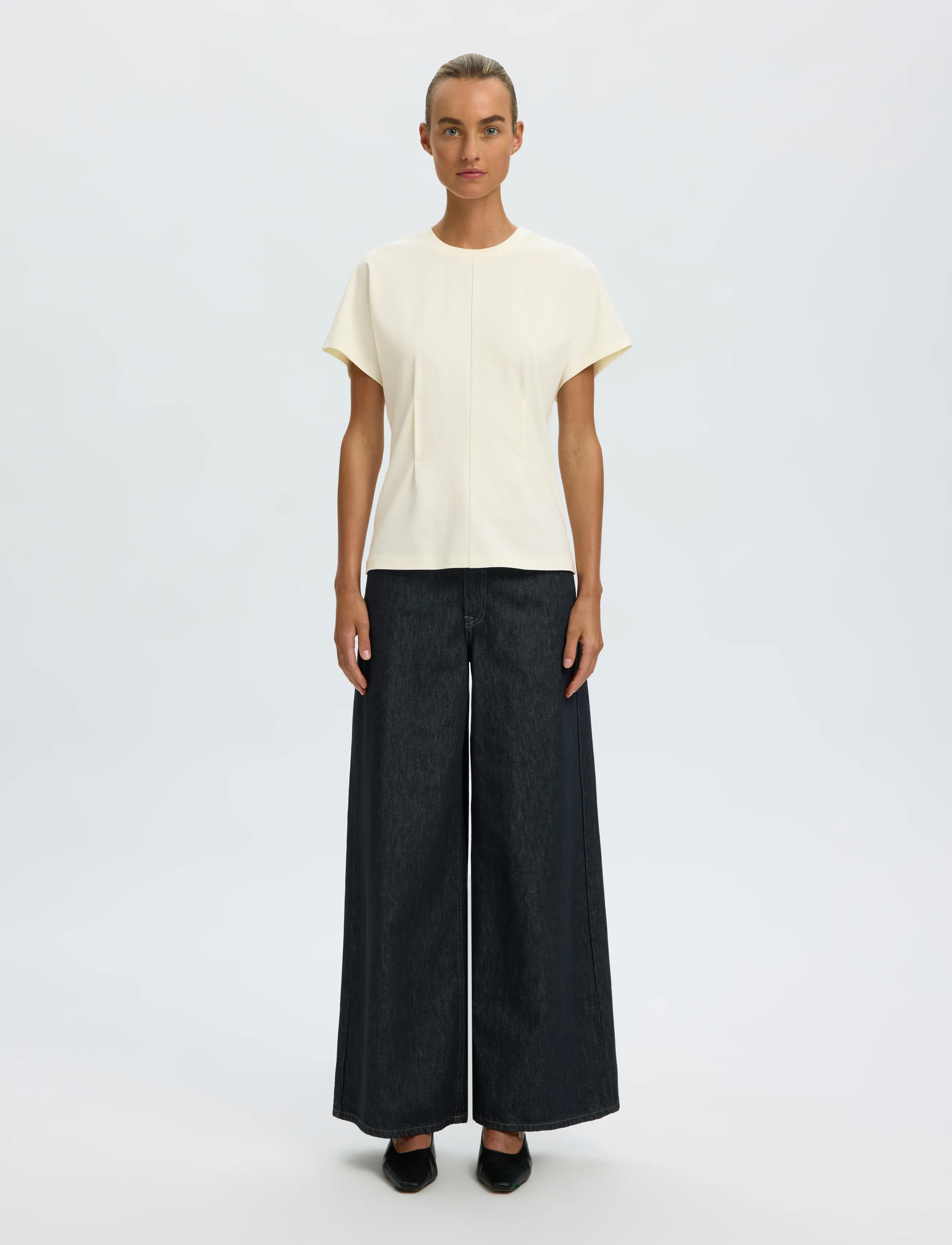 Selected - SLWERA SS TOP NOOS - t-shirts - egret - 3