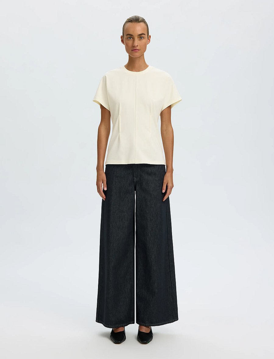 Selected - SLWERA SS TOP NOOS - t-shirts - egret - 3