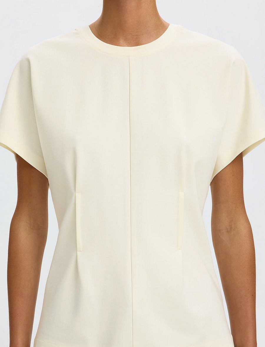Selected - SLWERA SS TOP NOOS - t-shirts - egret - 4