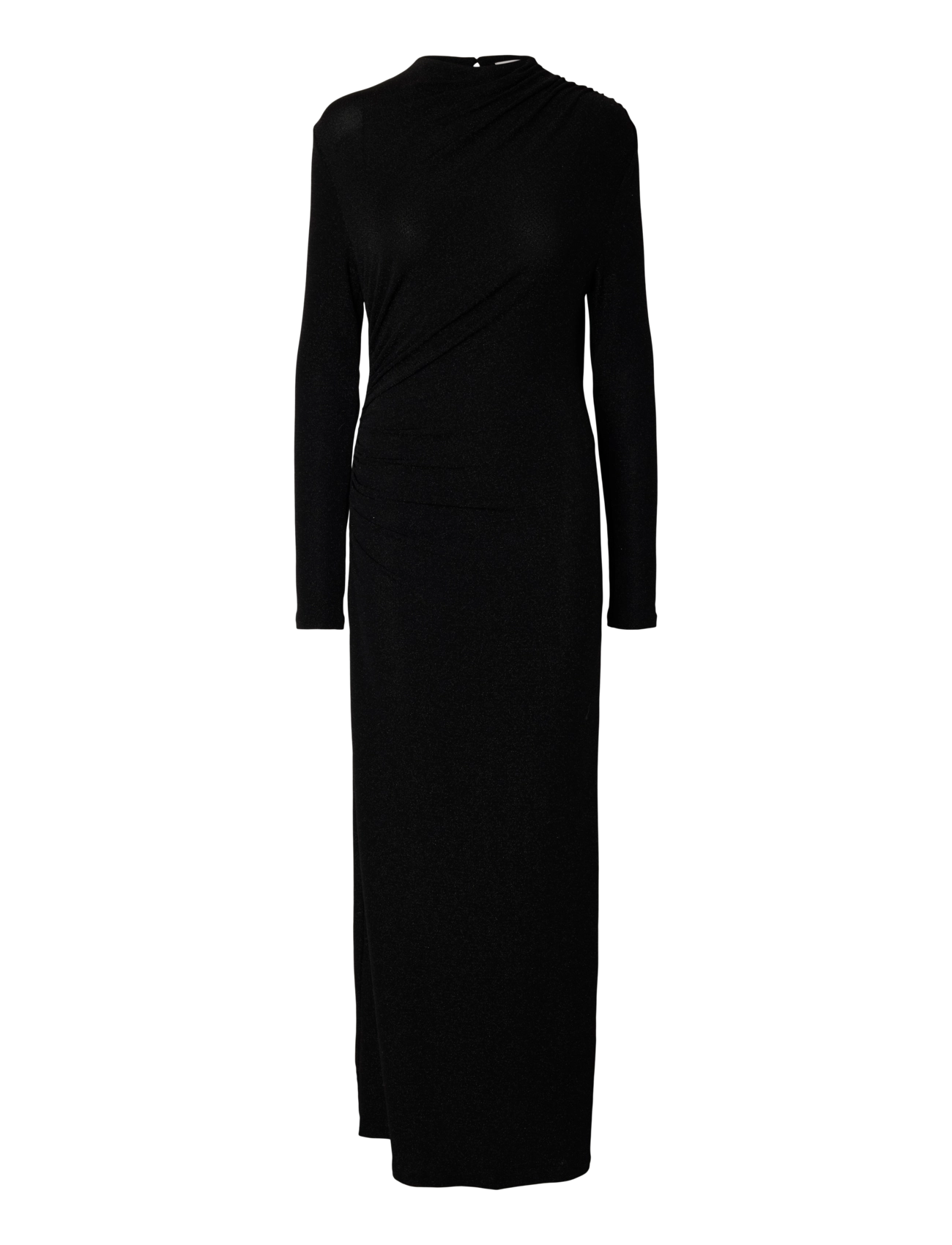 Selected Slwnori Ls Long Dress, Kvinder, Glitter Lang Kjole, Sort, Str: M